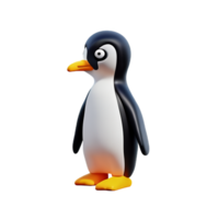 penguin 3d rendering icon illustration png