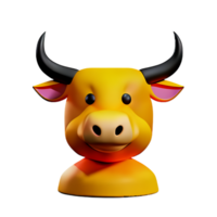 toro 3d representación icono ilustración png