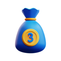 money bag 3d rendering icon illustration png