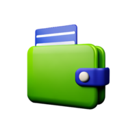 wallet 3d rendering icon illustration png