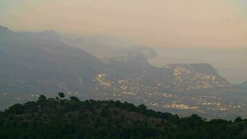 Town located on the mountain slopes in Spain video