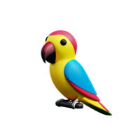 parrot 3d rendering icon illustration png