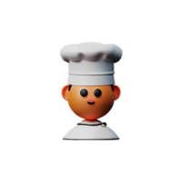 cocinero cara 3d representación icono ilustración png