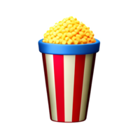 popcorn 3d renderen icoon illustratie png