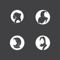 Hijab Woman Silhouette Icon And Symbol vector