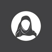 hijab mujer silueta icono y símbolo vector