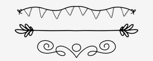 Hand drawn dividers collection. Decorative art dividers in doodle style. Swirl art lines in vector. EPS10 vector