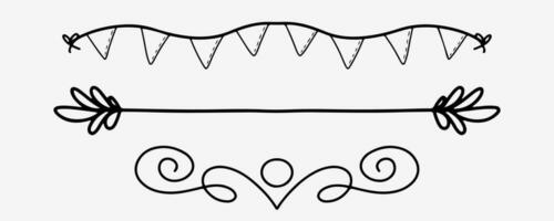 Hand drawn dividers collection. Decorative art dividers in doodle style. Swirl art lines in vector. EPS10 vector