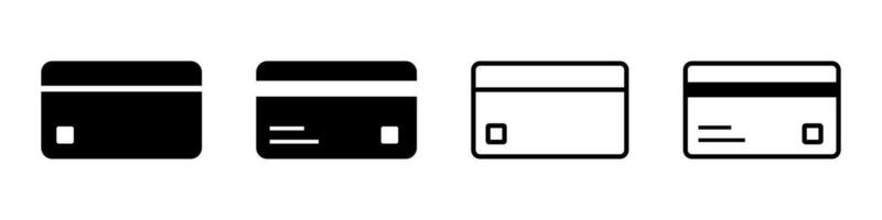 Credit card icons set. Outline and glyph style. Money symbol. Transparent ID card vector. EPS 10 vector