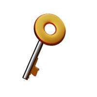 key 3d rendering icon illustration png