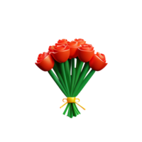 bouquet 3d rendering icon illustration png