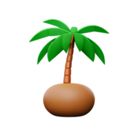 Coco árbol 3d representación icono ilustración png