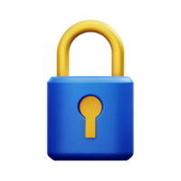 lock 3d rendering icon illustration png