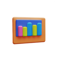 chart 3d rendering icon illustration png