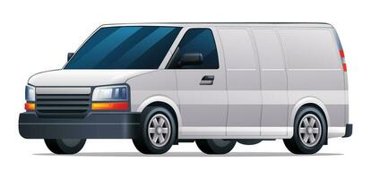 Cargo van vector illustration. Van car isolated on white background
