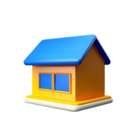 Real estate 3d rendering icon illustration png