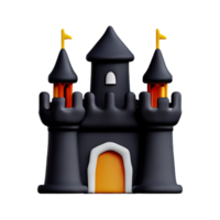 castillo 3d representación icono ilustración png