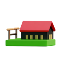 ferme 3d le rendu icône illustration png