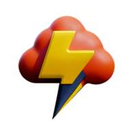 thunder 3d rendering icon illustration png