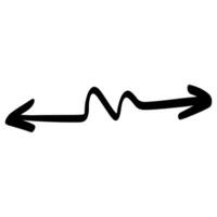 Curve arrow. Hand drawn arrow. Direction symbol in doodle. Cursor pointer in sketch vector