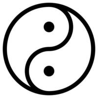 Ying and yang. Harmony symbol. Outline yin yang in circle. Transparent balance symbol in black and white vector