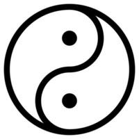 Ying and yang. Harmony symbol. Outline yin yang in circle. Transparent balance symbol in black and white vector