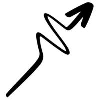 Curve arrow. Hand drawn arrow. Direction symbol in doodle. Cursor pointer in sketch vector