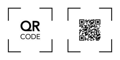 QR code scanner frame. Isolated square code reader. Thin frame of barcode window. Scanning pictogram on white background. Vector EPS 10.