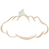 Transparent pumpkin in sketch. Hand drawn pumpkin in doodle. Thanksgiving day vector