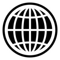 Globe symbol. World sign. Planet earth in circle. Outline globe vector