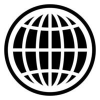 Globe symbol. World sign. Planet earth in circle. Outline globe vector