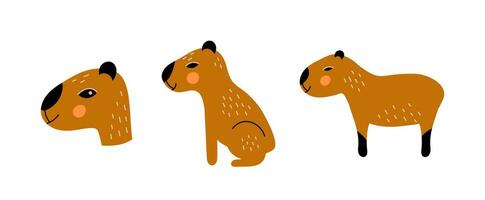 Capybara vector set