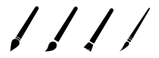 Paintbrush set. Paint brush collection. Drawing brush symbol. Different style of paintbrush vector