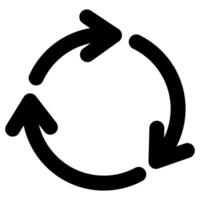 Circular arrow. Rotation symbol. Refresh pictogram. Loading arrow in black. Loop pictogram vector