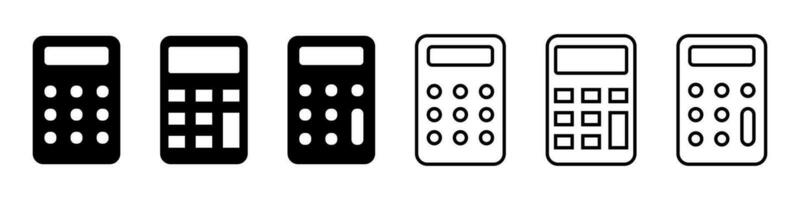 Calculator icons set. Glyph and outline calculator symbol. Transparent mathematic symbol. vector