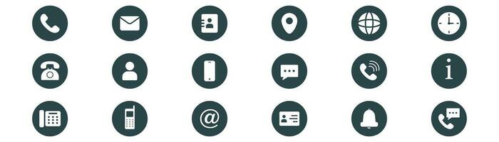 Contact icons set. Contact us premium icons. Phone symbol. Mail pictogram. Web illustration vector