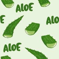 Natural Vector Aloe vera illustration with Aloevera hand drawn lettering