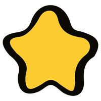 Cartoon star. Hand drawn star shape. Rating symbol in doodle vector