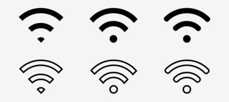 Wifi symbol in black. Bold and transparent wifi icons set. Internet icon collection. Network symbol. Connection sign vector