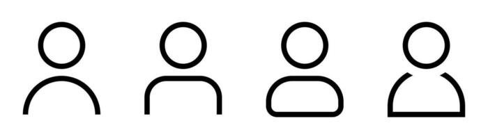 usuario avatar iconos contorno perfil símbolo. transparente avatar signo. lineal perfil conjunto vector