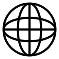 Globe symbol. World sign. Planet earth in circle. Outline globe vector