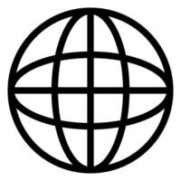 Globe symbol. World sign. Planet earth in circle. Outline globe vector