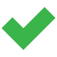 marca de verificación garrapata. correcto símbolo en verde. si signo. verde marca de verificación ilustración. votar icono vector