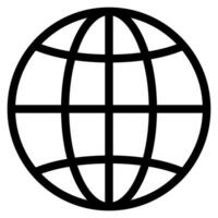 Globe symbol. World sign. Planet earth in circle. Outline globe vector