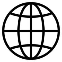 Globe symbol. World sign. Planet earth in circle. Outline globe vector