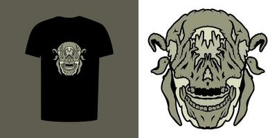 a t - shirt with a skull on it and a black shirt with a skull on it vector