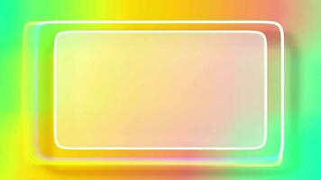 Glass morphism rectangle with gradient blur and frame element. Abstract background with copyspace video