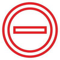 Stop symbol. Forbidden circle. Outline stop. No entry sign. Round stop warn vector
