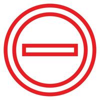 Stop symbol. Forbidden circle. Outline stop. No entry sign. Round stop warn vector