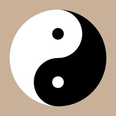 Ying and yang. Harmony symbol. Yin yang in circle. Balance symbol in black and white